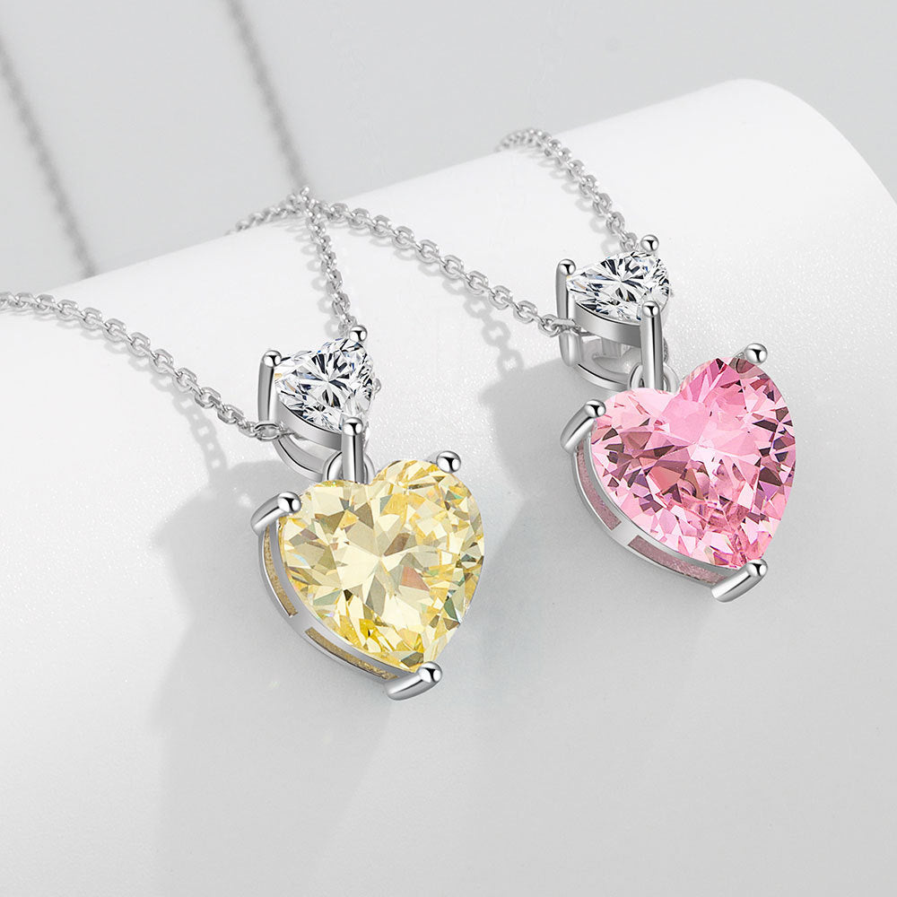 Diamond Heart-shaped Crystal Pendant Women's Fashion