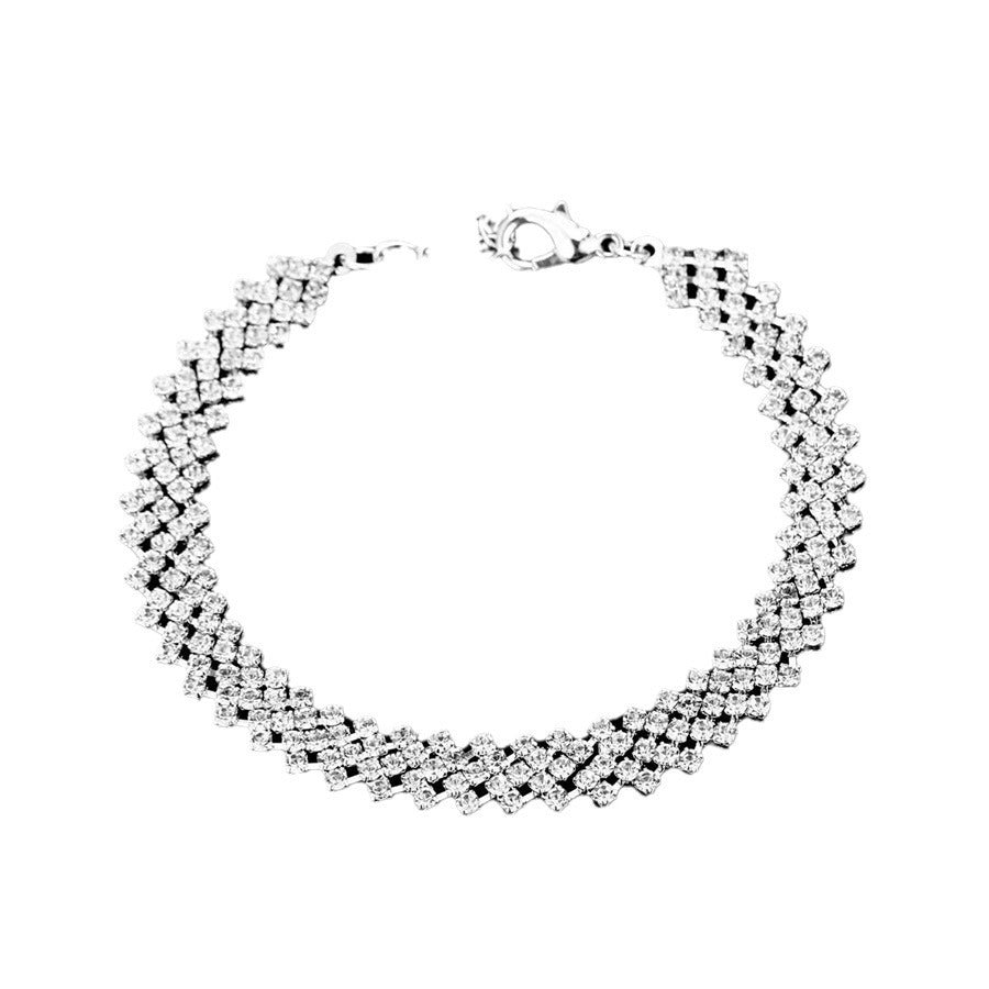 Bridal Jewelry Suit Shining Full Diamond Bright Necklace Earrings