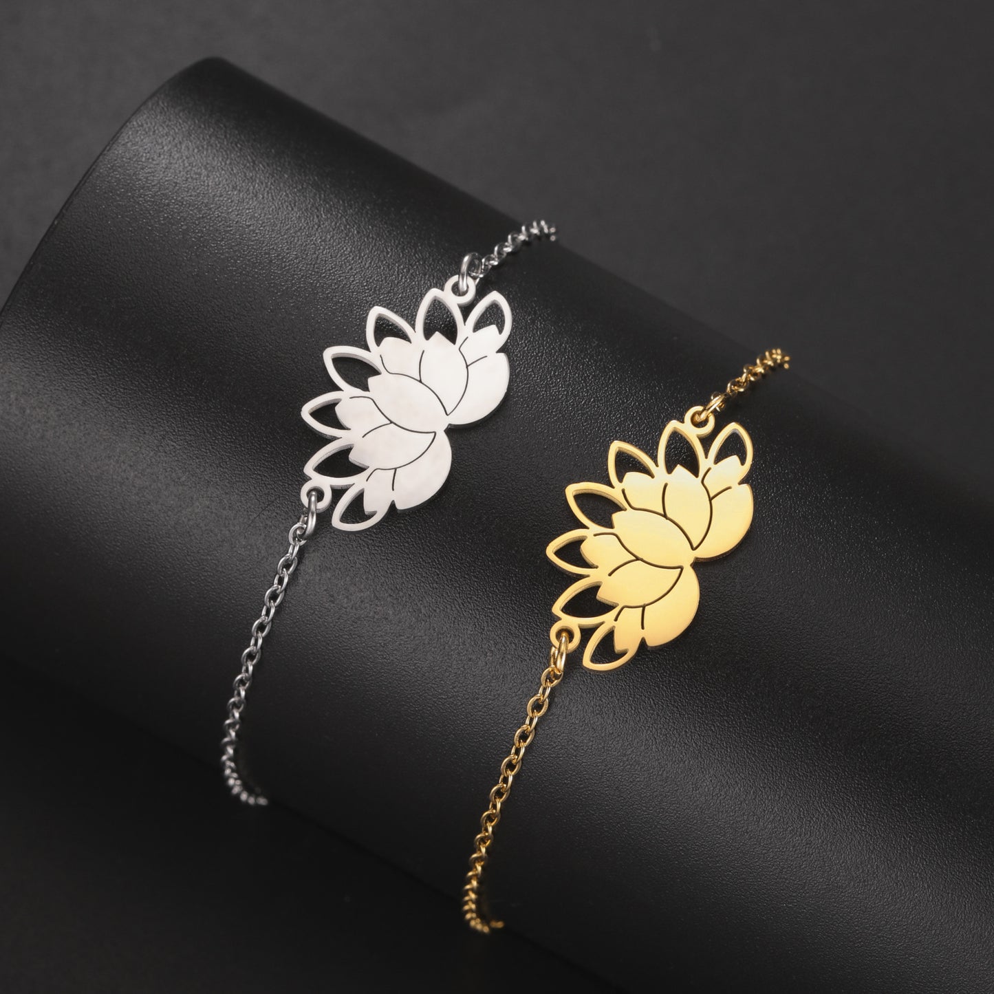 Titanium Steel Bracelet Simple All-matching Hollow Lotus