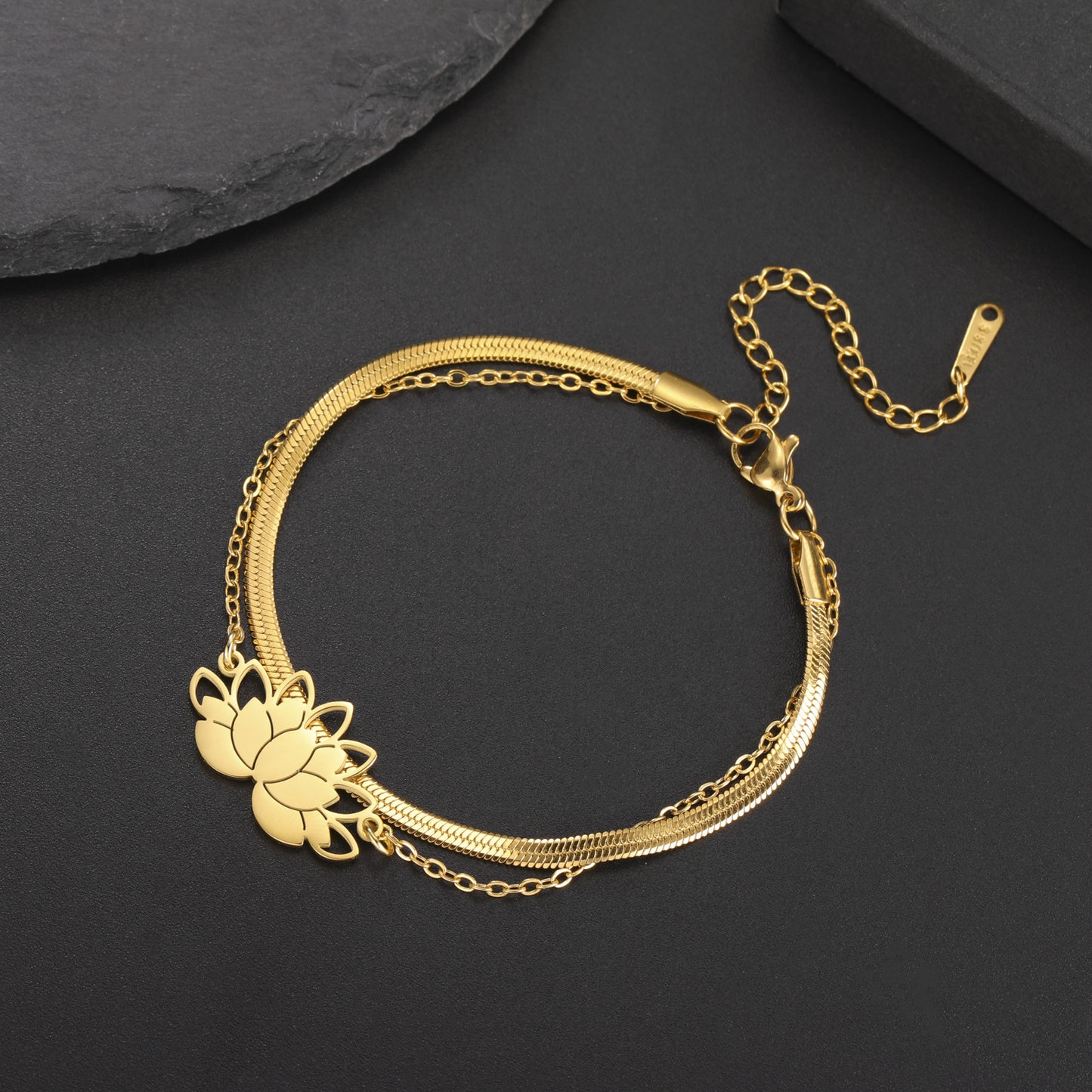 Titanium Steel Bracelet Simple All-matching Hollow Lotus