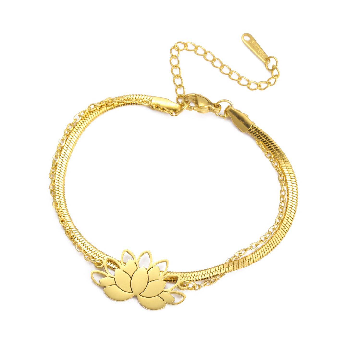 Titanium Steel Bracelet Simple All-matching Hollow Lotus