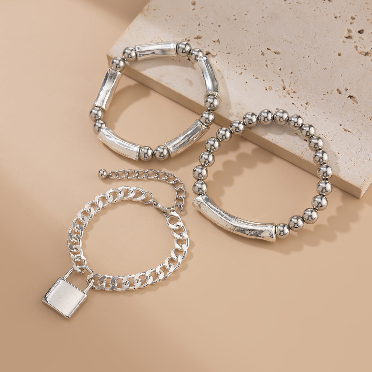 Personality Simple Stringed Pearls Bracelet Suit