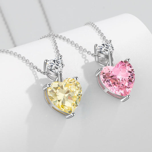 Diamond Heart-shaped Crystal Pendant Women's Fashion