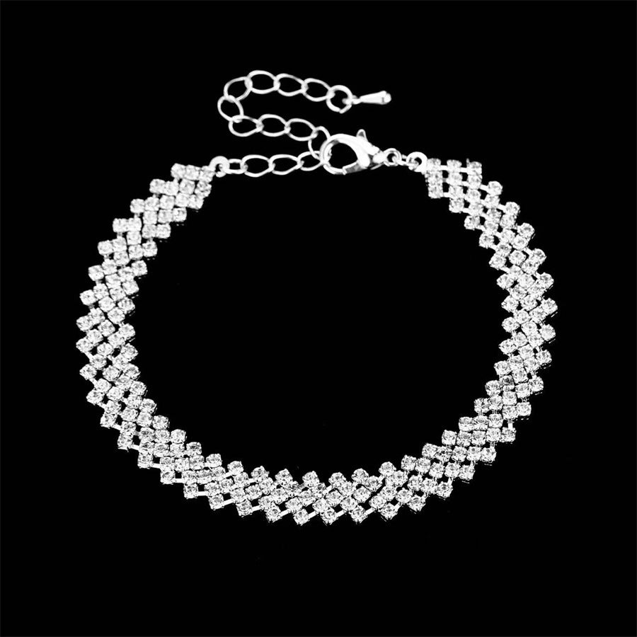 Bridal Jewelry Suit Shining Full Diamond Bright Necklace Earrings