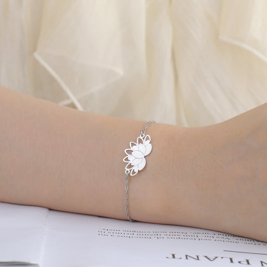 Titanium Steel Bracelet Simple All-matching Hollow Lotus