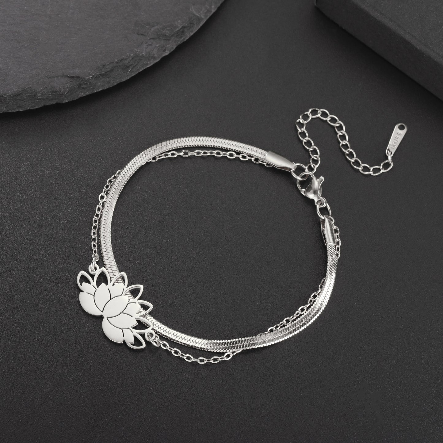 Titanium Steel Bracelet Simple All-matching Hollow Lotus